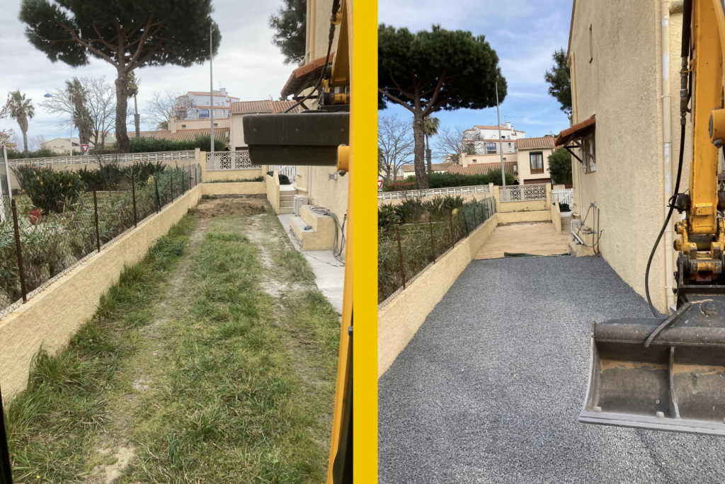 Terrassement d'une allée à Canet en Roussillon